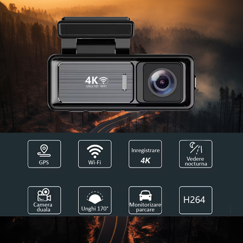 Camera auto, duala, 4K, model S12