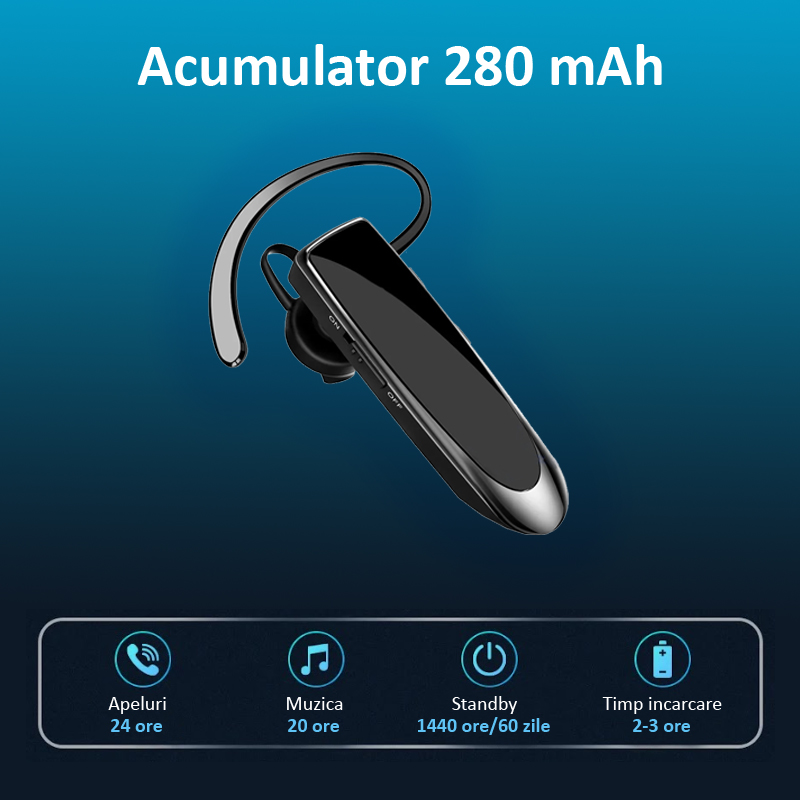 Casca Bluetooth 5.0, handsfree, LC-B41 negru