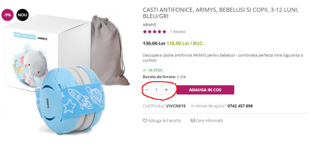 Selecteaza cantitatea dorita
