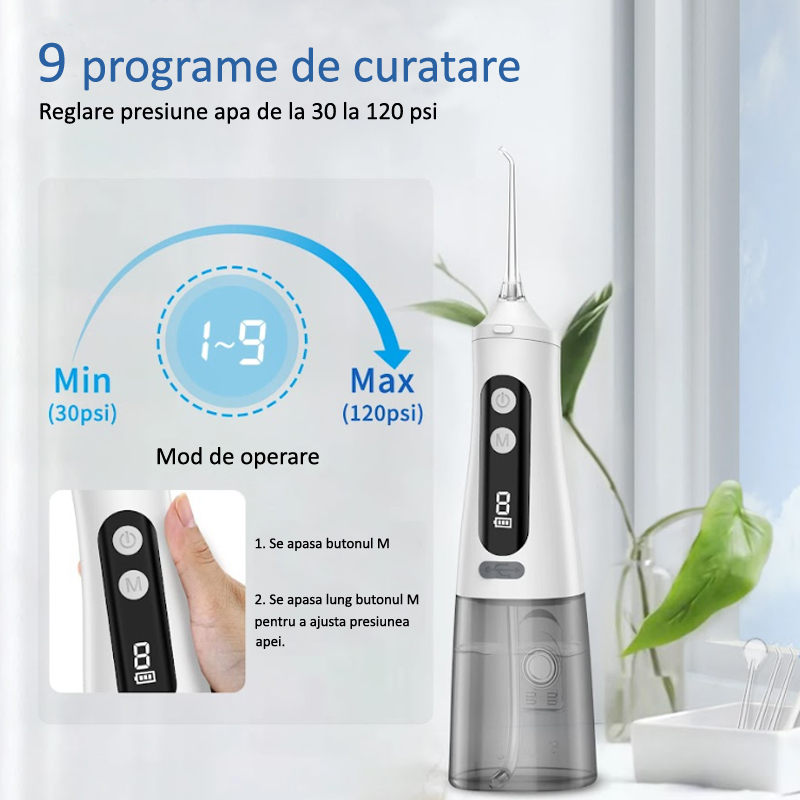 IRIGATOR BUCAL M131, 9 PROGRAME, 4 DUZE