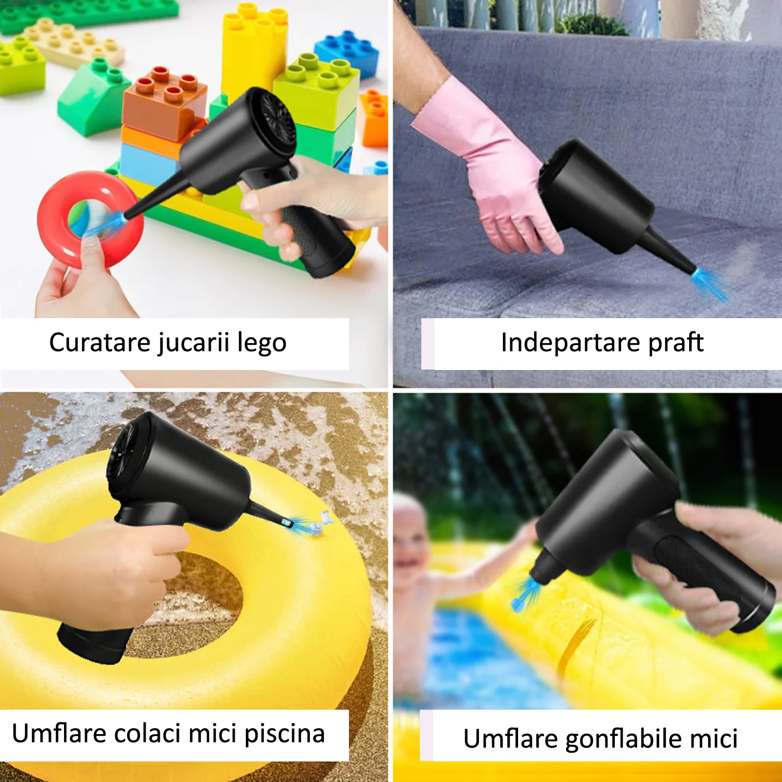 Aspirator si suflanta 2 in 1 fara fir + Smartwatch fitness T52 1.39 inch – pachet multifunctional [5]