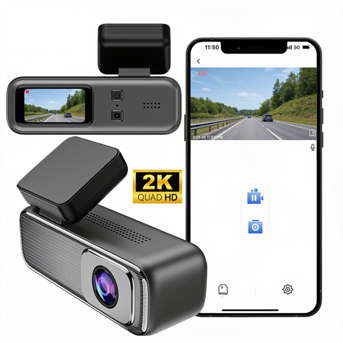 Camera auto DVR Model Q6 2K Quad HD cu WiFi, aplicatie mobila, unghi larg, alimentare 12V [4]