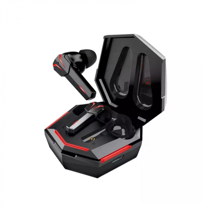 Casti wireless audio gaming, autonomie 3-5 ore, negru [2]