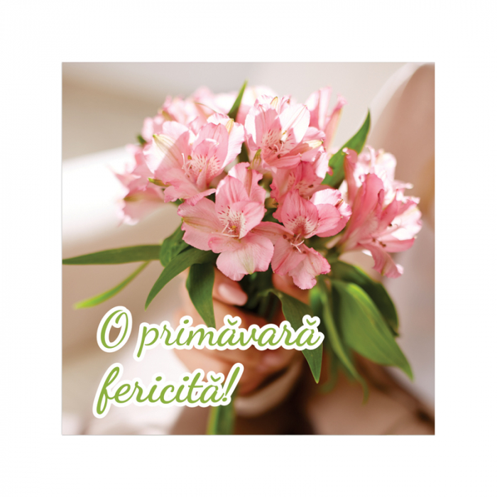 Felicitare martie buchetel flori roz [3]