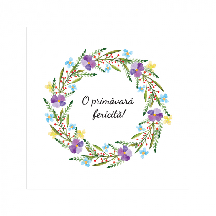 Felicitare martie coronita flori mov [2]