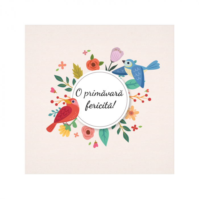 Felicitare martie flori si pasari [3]