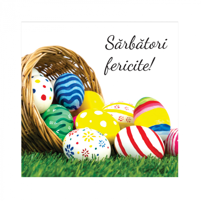Felicitare Paste cos oua multicolore [2]
