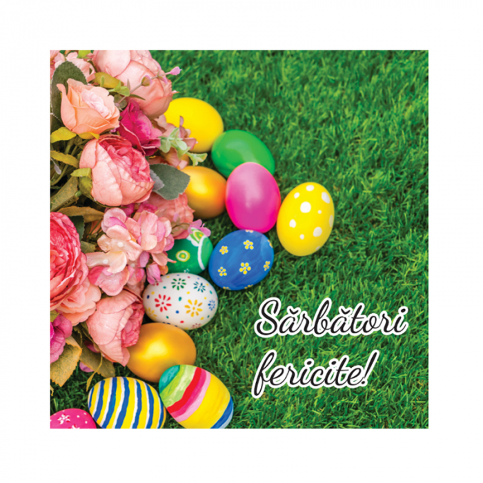 Felicitare Paste oua multicolore in iarba [2]