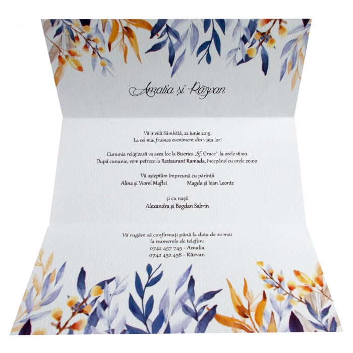 Invitatie nunta frunze colorate [2]