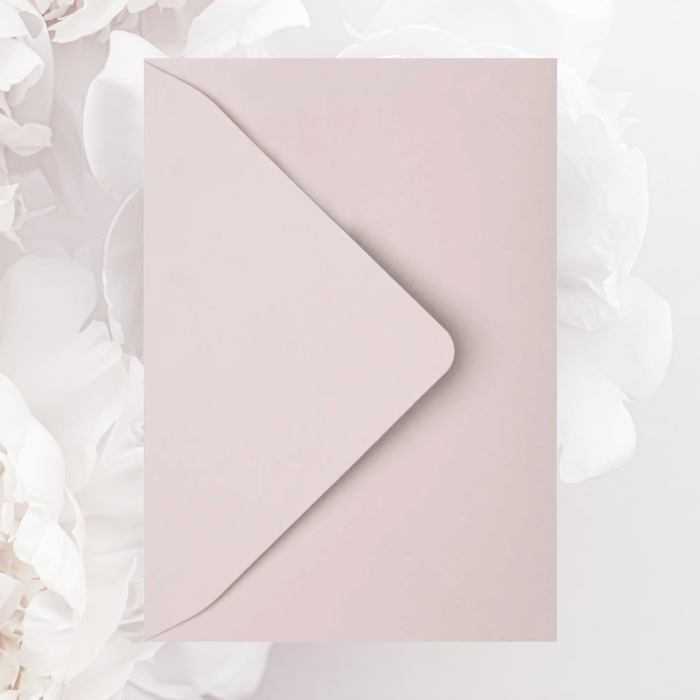 Invitatie nunta model floral bujori, cu plic i8 roz prafuit [5]