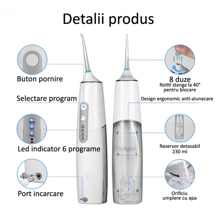 Irigator bucal H100, 6 programe, 8 duze [3]