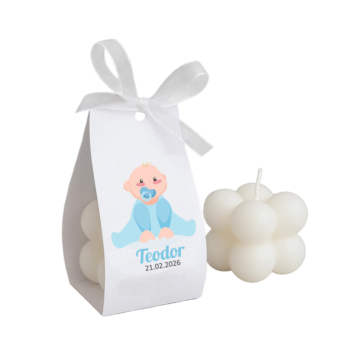 Marturie botez lumanare, bebe baietel [3]