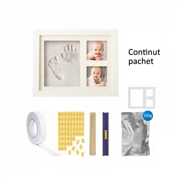 lampa de veghe copii dinozaur albastru LED USB + rama foto si kit amprenta bebelus [6]