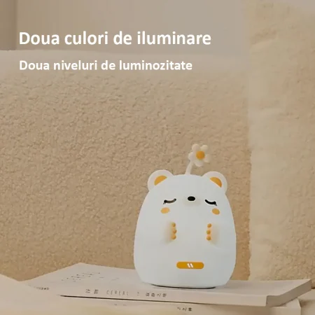 Pachet lampa de veghe copii ursulet LED USB si aspirator nazal electric pentru bebelusi [9]