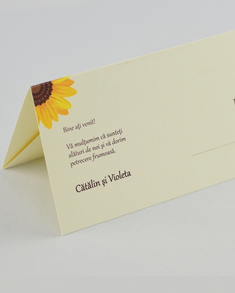 Place card nunta postcard floarea-soarelui [3]