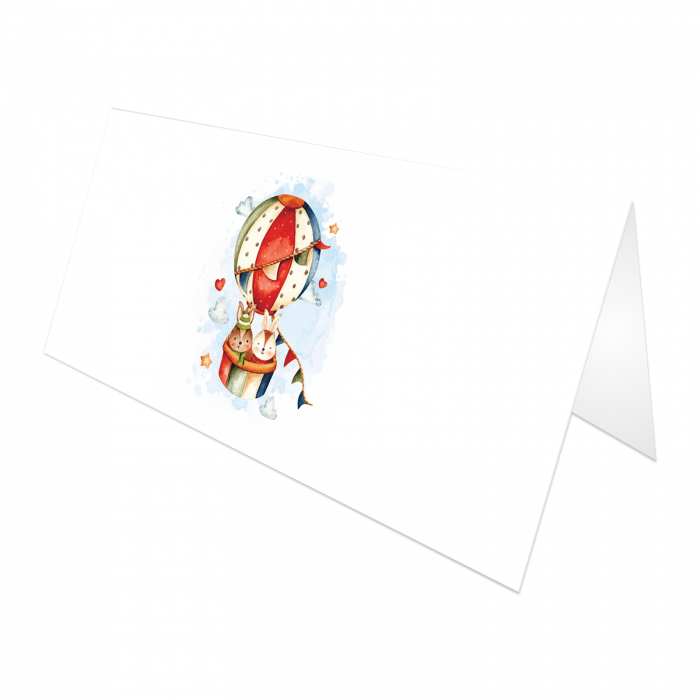 Place card si plic de bani botez balon aer cald multicolor [5]