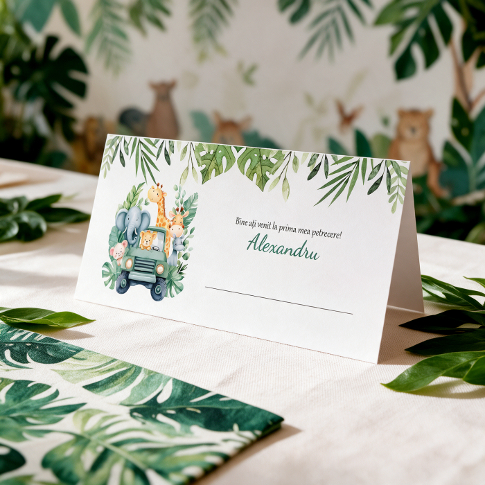Place card si plic de bani botez safari jungle [2]