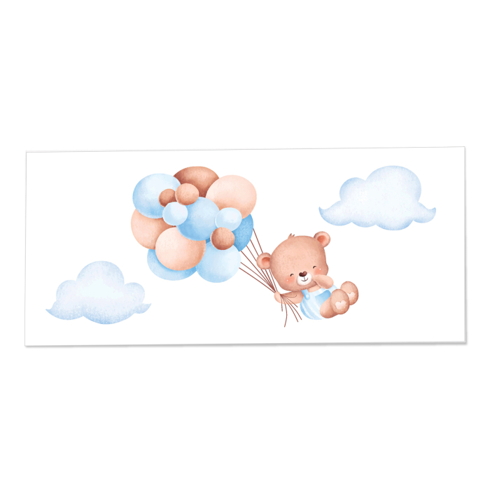 Place card si plic de bani botez ursulet cu baloane bleu [6]