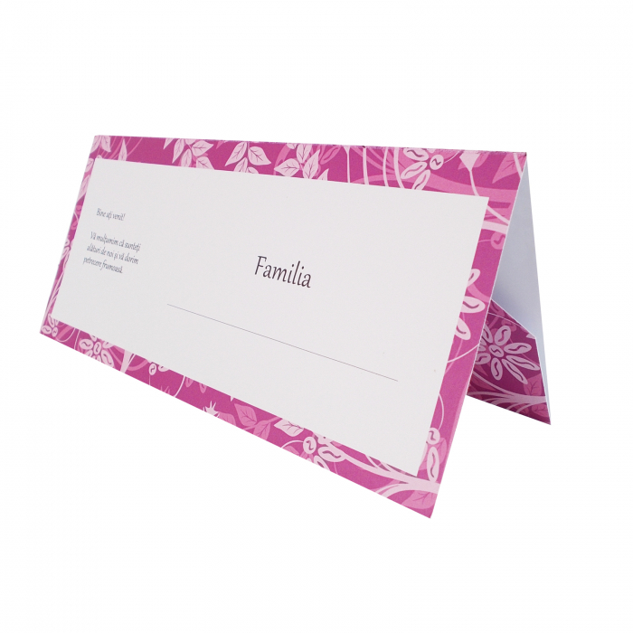 Plic de bani - place card nunta/botez model pattern floral lila [1]