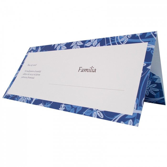 Plic de bani - place card nunta/botez model pattern floral albastru [1]
