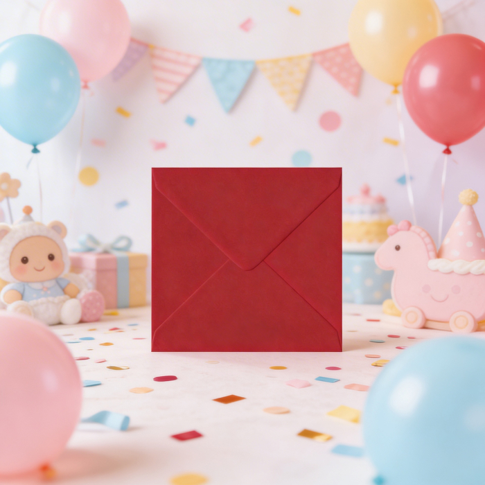 Plic patrat rosu grena, 130 x 130 mm [3]