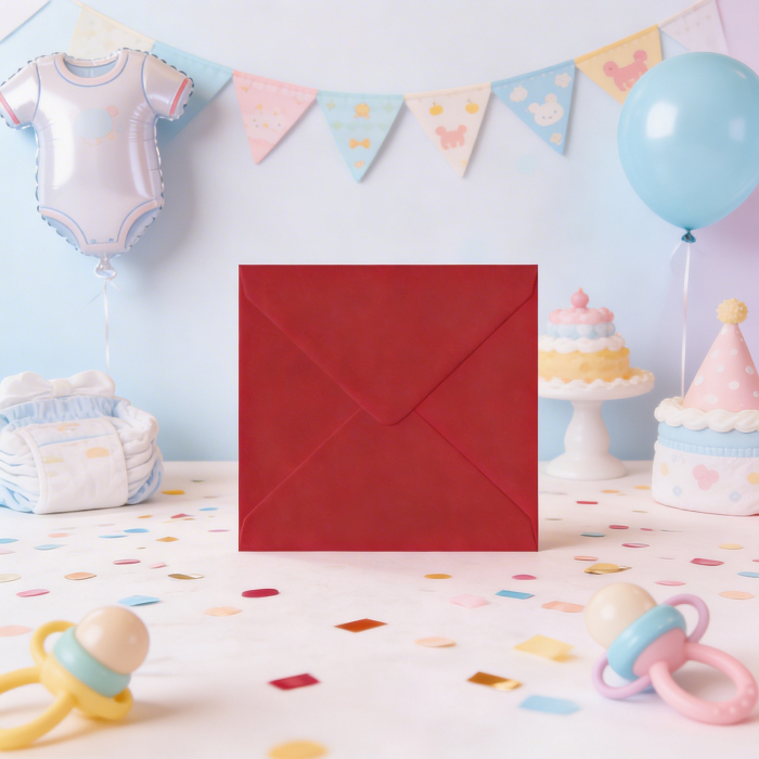 Plic patrat rosu grena, 130 x 130 mm [4]