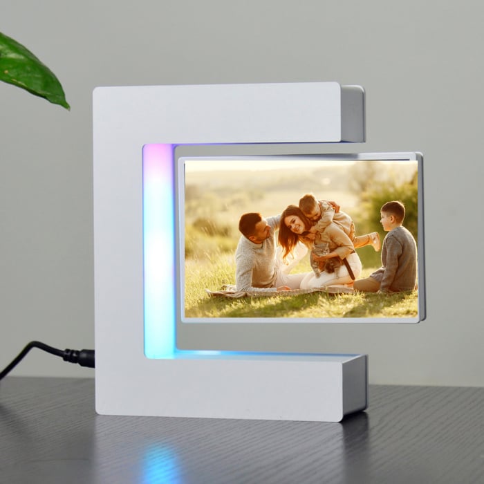 Rama foto alba, led, levitatie magnetica [3]