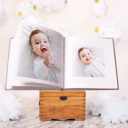 Albume foto botez - Album foto patrat, botez bebe, 25x25 cm
