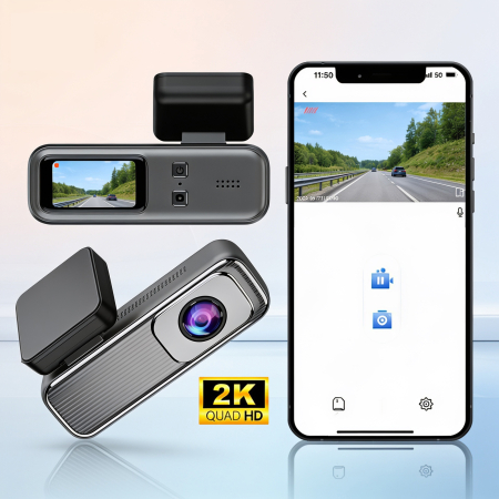 Camera auto DVR Model Q6 2K Quad HD cu WiFi, aplicatie mobila, unghi larg, alimentare 12V [0]