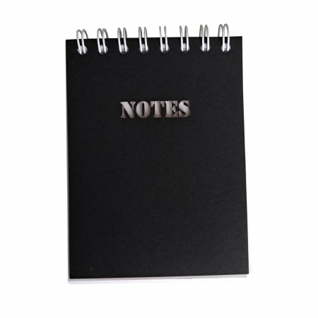 PAPETARIE - Carnet A6 110x145 mm, 50 file carton alb 250 gr., coperta neagra