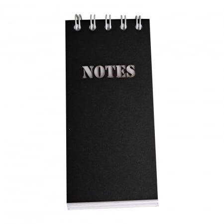 PAPETARIE - Carnet 70x145 mm, 50 file carton alb 250 gr., coperta neagra