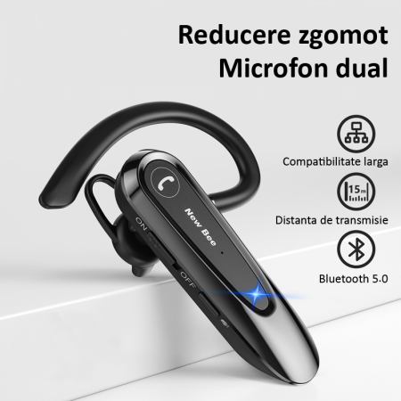 Casca Bluetooth New Bee LC-B45 pentru Soferi – Microfon Dual DSP, Autonomie 24h [4]