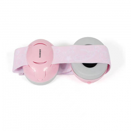 Casti antifonice bebelusi si copii 3-12 luni, roz-gri [2]