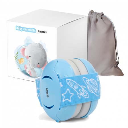 JUCARII, COPII & BEBE - Casti antifonice bebelusi si copii 3-12 luni, bleu-gri