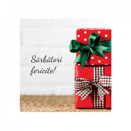 Set 10 felicitari Craciun cutii rosii, cu plicuri rosii, 130x130 mm [4]