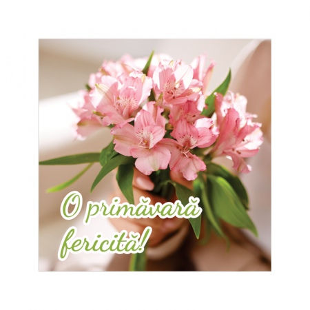 Felicitare martie buchetel flori roz [1]