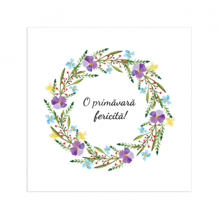 Felicitare martie coronita flori mov [2]