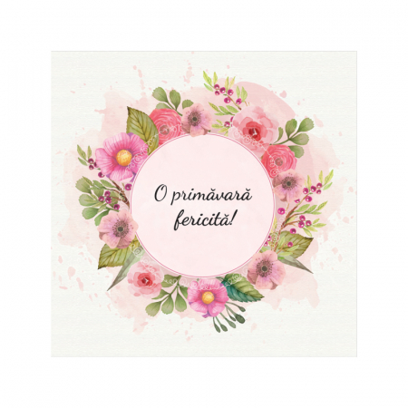 Felicitare martie coronita flori roz [1]