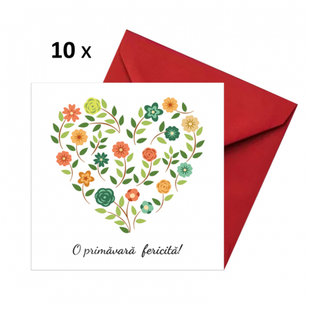 Felicitari Martie - Felicitare martie inima flori