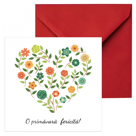 Felicitari Martie mix grafic - Felicitare martie inima flori