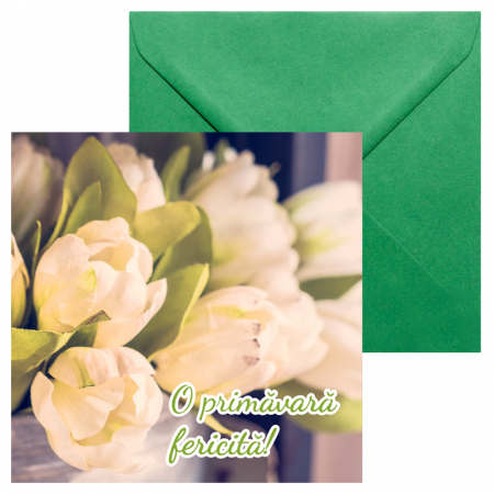 Felicitari Martie mix poze - Felicitare martie lalele albe