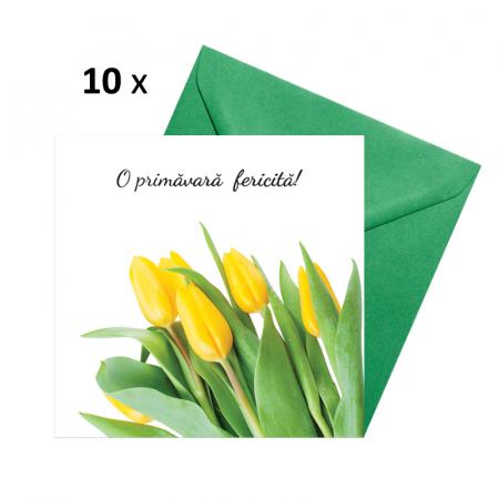 Felicitari Martie - Felicitare martie lalele galbene