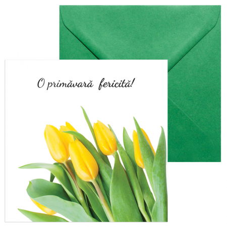 Felicitari Martie mix poze - Felicitare martie lalele galbene