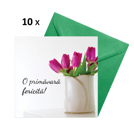 Felicitari Martie - Felicitare martie lalele lila