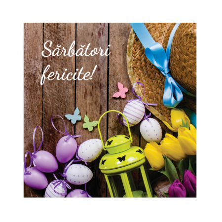 Set 10 felicitari Paste mix oua si lalele, cu plicuri verzi, 130x130 mm [2]