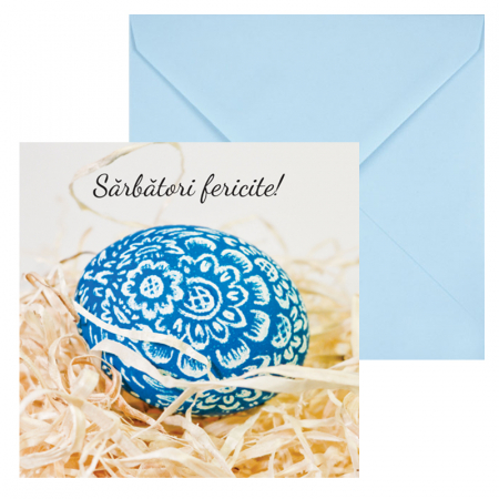 Felicitare Paste ou incondeiat albastru [0]