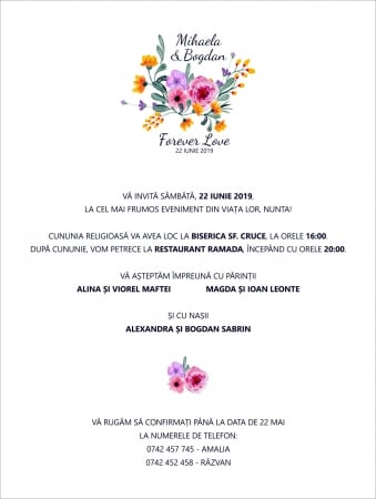 PRODUSE DIGITALE - Invitatie electronica nunta Forever Love