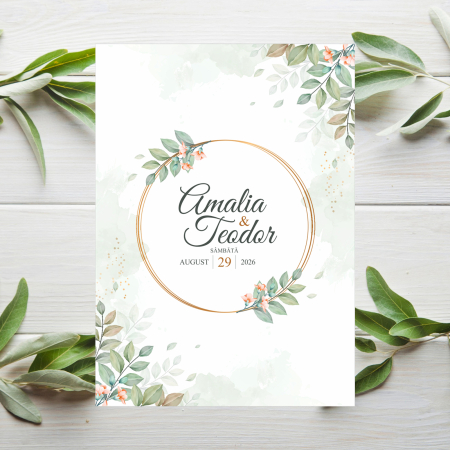 Invitatie nunta Olive, cu plic i8 verde matcha [1]
