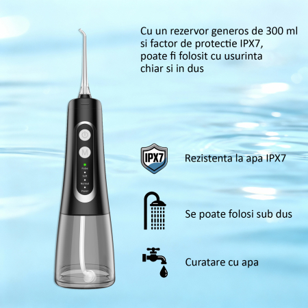 Irigator bucal negru, M139Pro, rezervor 300 ml [1]