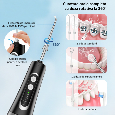 Irigator bucal negru, M139Pro, rezervor 300 ml [4]